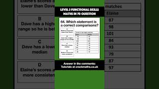 64 Comparing Medians and Ranges maths functionalskills [upl. by Notnil]