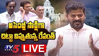 Telangana Assembly LIVE  Revanth Reddy Power point Presentation in Assembly  KTR  KCR  TV5 News [upl. by Linad]