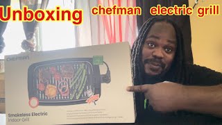 Unboxing Chefman smokeless indoor electric ￼ grill ￼￼ [upl. by Ollayos]