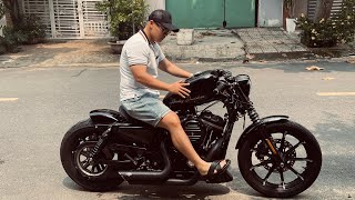 Harley iron 883 dọn phong cách Gangster Full Black full option [upl. by Eriam]