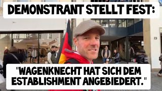 Demonstrant stellt fest quotDas BSW ist die jüngste Altparteiquot Demo Bielefeld steht auf am 05102024 [upl. by Etka491]