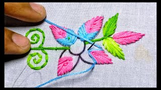 Gorgeous Flower Design For Beginners।। Hand Embroidery।। Ah Embroidery 20 [upl. by Glantz]