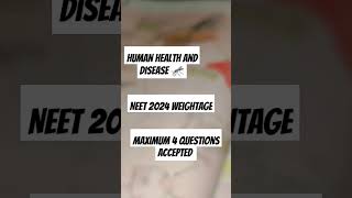 neet weightage chapter human health and disease 🦟pwmotivation [upl. by Jermain51]