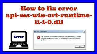 how to fix error apimswincrtruntimel110dll [upl. by Jasmina]