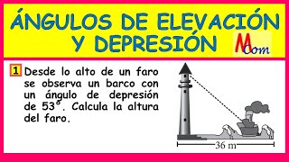 Ángulos de elevación y depresión  Calcula la altura del faro [upl. by Ettedo986]