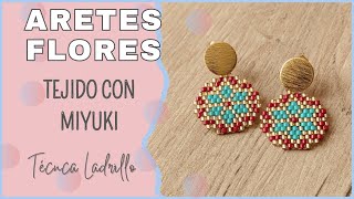 Aretes Flores tejidos con délicas miyuki [upl. by Jacobo779]