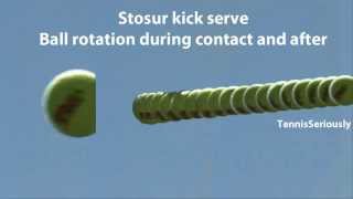 Stosur kick serve Racquet amp ball collision Analysis [upl. by Naid]