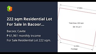 222 sqm Residential Lot For Sale in Bacoor Cavite [upl. by Chandos]