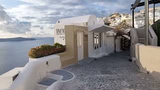 The capital of Santorini is outside the tourist season  ASMR street sounds  4K 60 fps HDR [upl. by Charil80]