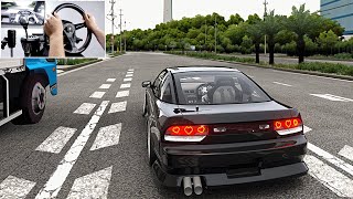 180SX Drifting Osaka Industrial Zone  Assetto Corsa PC  Steering Wheel Gameplay [upl. by Anairotciv]