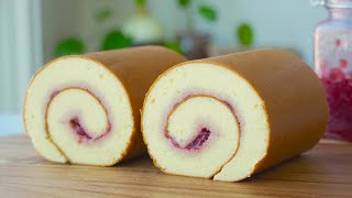 How to make perfectly soft Swiss Roll  The best Swiss roll recipe  Roll Cake recipe ASMR [upl. by Berglund251]