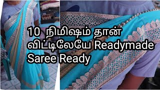 How to make readymade saree at home Normal Saree to Readymade Saree in 10 Minutes [upl. by Buroker97]