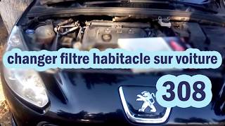 changement du filtre climatiseur habitacle peugeot 308 [upl. by Anyk183]