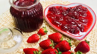 STRAWBERRY JAM RECIPE  HOW TO MAKE STRAWBERRY JAM RAMADAN SPECIAL مرباى توت فرنگى  توت زمينى [upl. by Ritch]