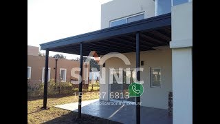 pergola hierro madera y chapa sinusoidal color [upl. by Aliet]