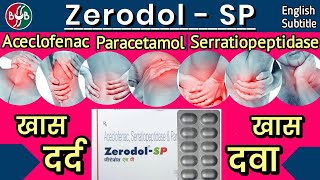 Zerodol sp tablet uses in hindi  aceclofenac paracetamol serratiopeptidase tablets  सावधान [upl. by Namyw]