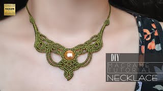 Macrame necklacemacrame necklace tutorialpart 1Diy [upl. by Einnaej716]