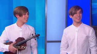 Viva La Vida  Coldplay  Mirko e Valerio  performance to The Ellen DeGeneres Show [upl. by Anirdnajela]