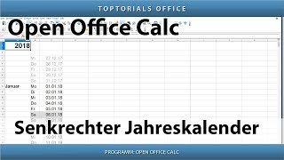 Senkrechter Jahreskalender OpenOffice Calc [upl. by Yob309]