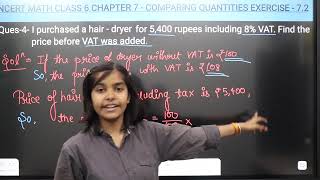 Q4  Ex 72  Comparing Quantities  NCERT Maths Class 8th Chapter 7  RN Glory [upl. by Tebzil165]