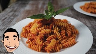 Pasta with Pancetta  Pasta with Italian Bacon and Tomato Basil Sauce  Italian Food Recipes [upl. by Cudlip]