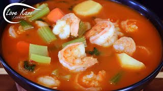 Caldo de Camarón Fácil Mexican Shrimp Soup [upl. by Rubbico]