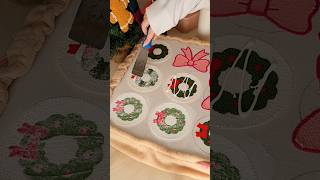 Christmas Garlands and Ribbons 🎀🎄punchneedleart diy mugrugs christmasornaments diycrafts diyc [upl. by Arikehs]