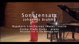 Note plays Scherzo from FAE Sonata by Johannes Brahms [upl. by Attennek]