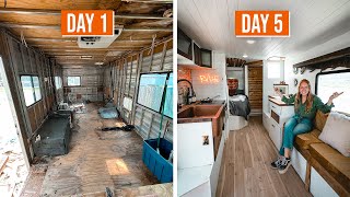 We Renovated ANOTHER Vintage RV… IN ONLY 5 DAYS [upl. by Arbmahs]