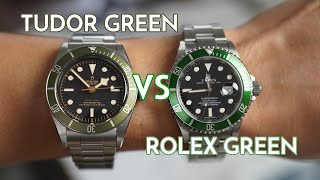 Rolex Submariner Kermit 16610LV VERSUS Tudor Black Bay Harrods  The Better Green Diver [upl. by Eninaej421]