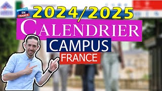 CALENDRIER Démarches Campus France 20242025 💯✅ [upl. by Justine59]