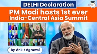 PM Modi hosted first IndiaCentral Asia Summit today  International Relations  UPSC IAS Exams [upl. by Sara587]