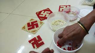 beaded swastik part 3। motyache swastik [upl. by Asikal]