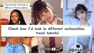 Nationality challenge reel tutorial  Different nationalities tiktok trend tutorial  Face play [upl. by Baerman]