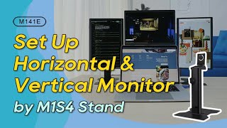 How to Set Up M141E Monitor with M1S4 Lifting Stand Horizontal ampVertical Display｜GeChic [upl. by Adkins707]