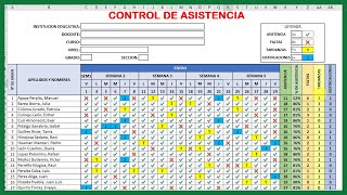 Cómo CREAR un REGISTRO DE ASISTENCIA para ALUMNOS en Excel Paso a Paso [upl. by Ilarrold269]