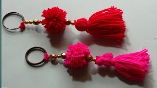 Easy and simple keychain making with ullan threadhomemade keychains making in tamil [upl. by Ahsiner]