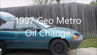 1997 97 Geo Metro Oil Filter Change [upl. by Elmina]