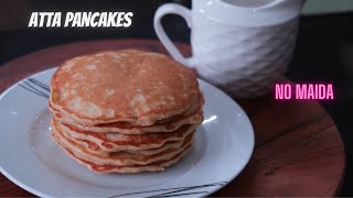 Soft and spongy Atta Pancakesആട്ട പാൻകേക്സ്‌ No maida pancakesKids recipe [upl. by Kcirb]