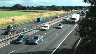 TRUCKS ON M6 MOTORWAY IN HEAVY TRAFFIC AUGUST 2011 [upl. by Faso681]