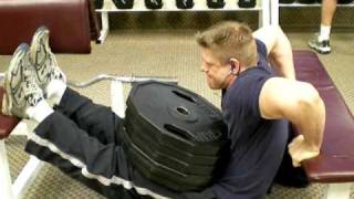 Bench dips for triceps by drugfree bodybuilder named quotSkinnyquot [upl. by Nanis]