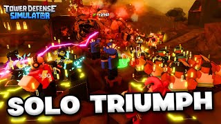 Night 1 Solo Triumph Hard Mode  Roblox Tower Defense Simulator [upl. by Lash]