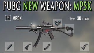 PUBG NEW WEAPON MP5K all attachments [upl. by Kcirrag]