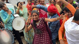 Girls Superb Theenmar dance at Shaikpet Thotella Procession at Shaikpet  Chatal Band Dance 2022 [upl. by Cesya]