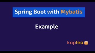 Spring boot Mybatis example [upl. by Telracs540]