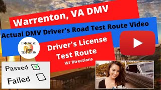 Warrenton VA DMV ACTUAL TEST ROUTE Virginia Behind Wheel Training Online Drivers License Road [upl. by Mayhew]