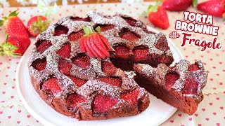 Torta BROWNIE alle FRAGOLE 🍓  Morbida e Facilissima  Strawberry Cake [upl. by Lise]