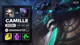 Camille vs Jax Top  KR Grandmaster  Patch 1411 Season 14 [upl. by Adnov]