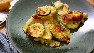 Spargelauflauf mit Zucchini  Einfaches Rezept [upl. by Lucier]