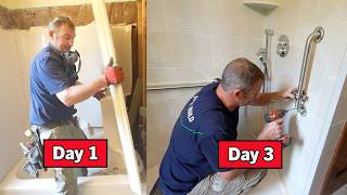 Unbelievable Tub to Shower Remodel in 3 days A MILLION DOLLAR BUSINESS [upl. by Nonez]